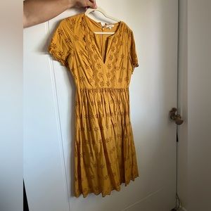 Madewell Mustard Lace Dress